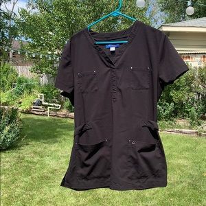 Koi Sapphire Black Scrub top L